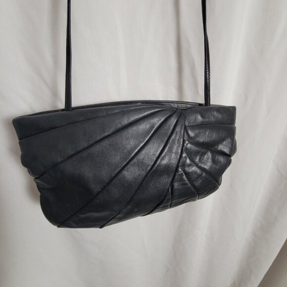 Crossbody Purse BRIE! Black Korea leather? shoulder retro classic timeless chic - Picture 3 of 13